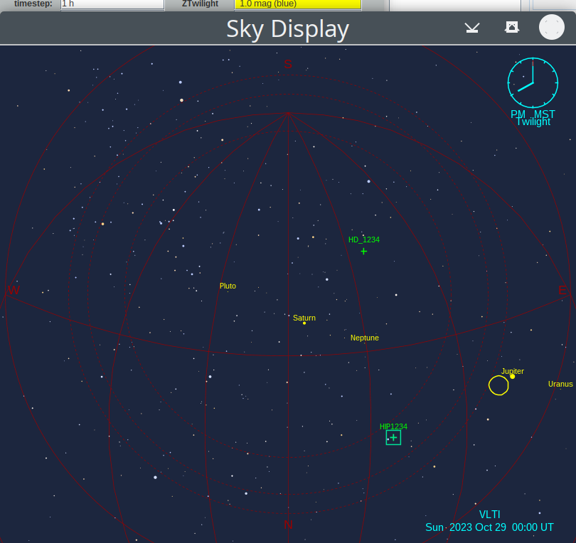 JSkyCalc sky display