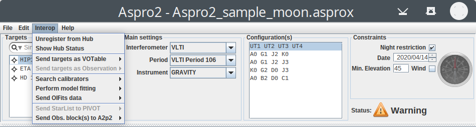 Interop menu